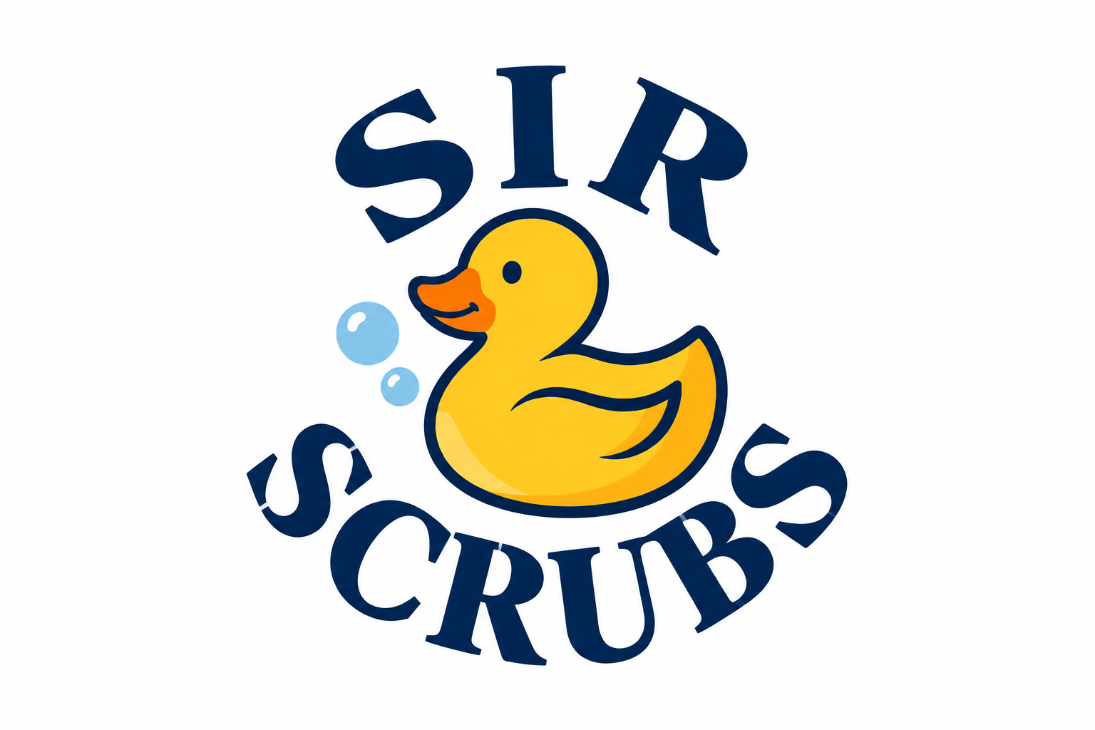 Sir Scrubs smiling yellow duck logo